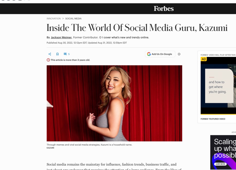 Forbes feature on Kazumi