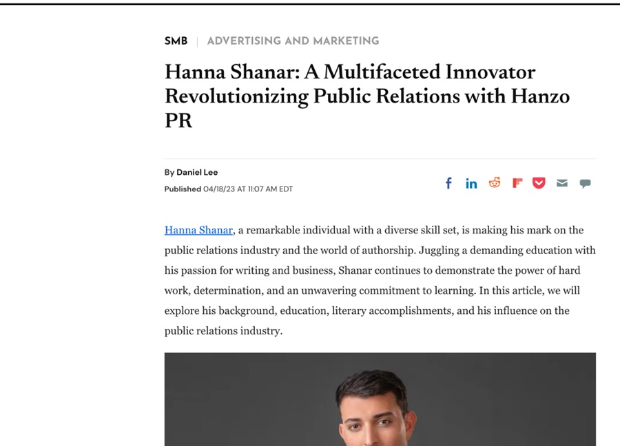 International Business Times feature on Hanzo PR